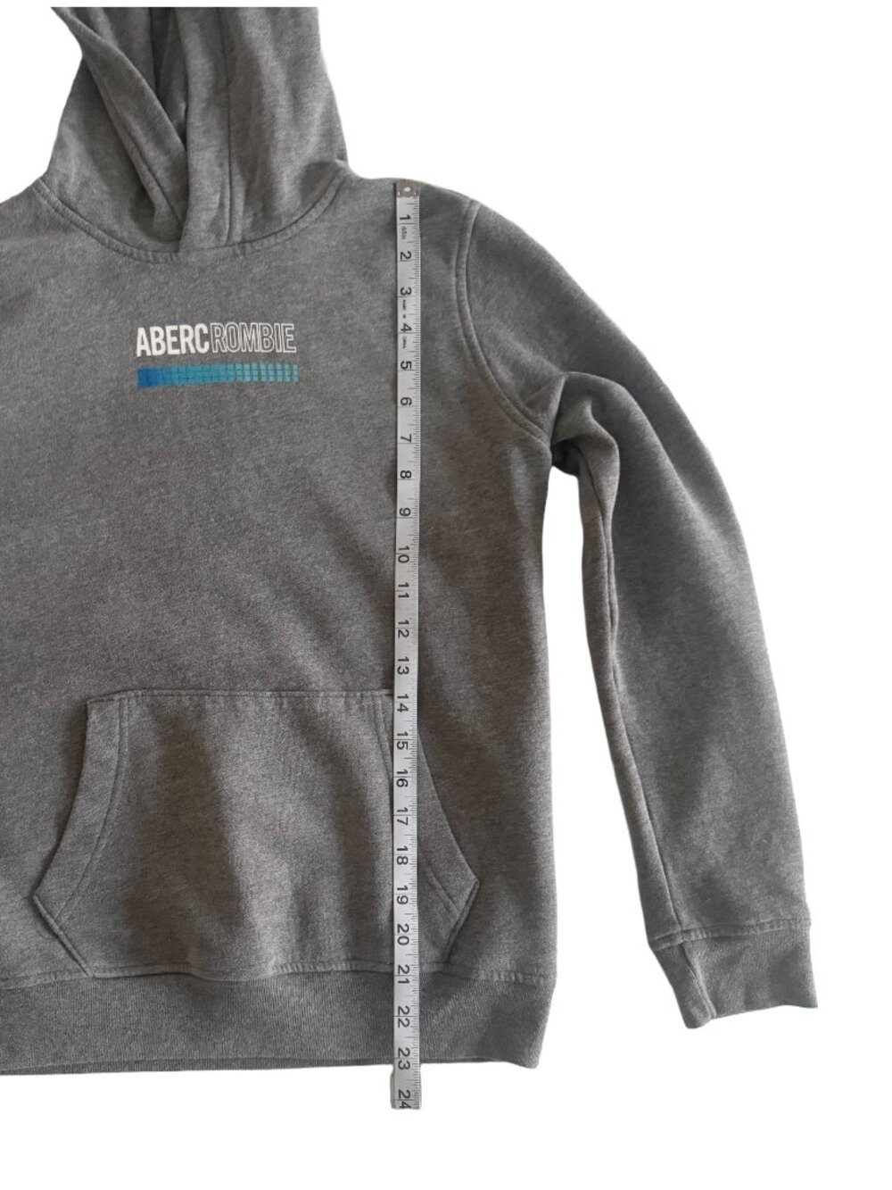 Abercrombie Kids Gray Logo Hoodie Sweatshirt Size 13/14 - Picture 3 of 5